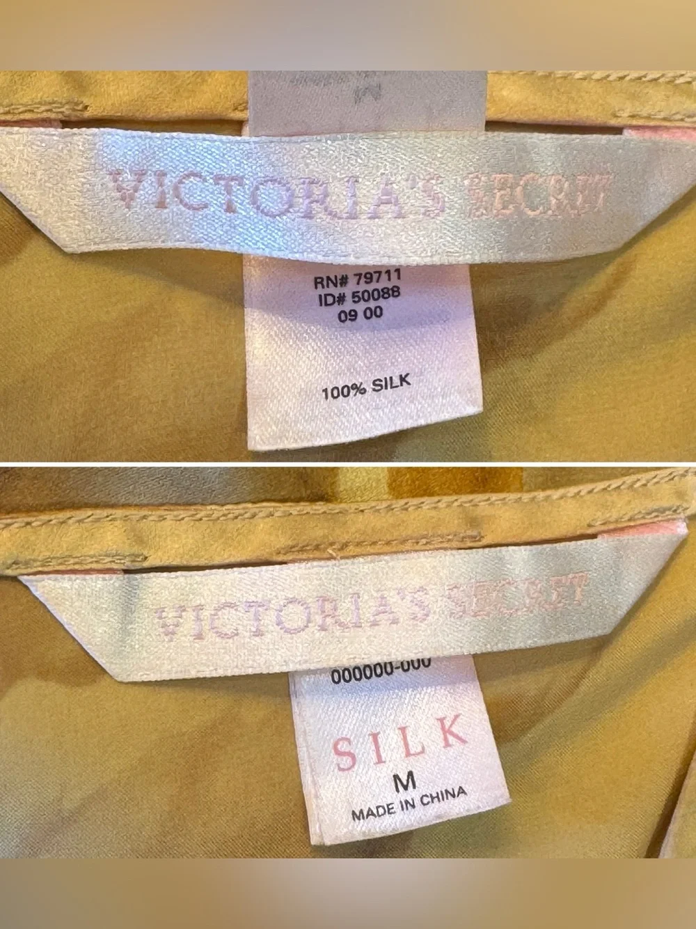 🌺SOLD🌺 Victoria’s Secret 100% Silk Gold Floral Vintage Midi Halter Slip Dress M - Picture 3 of 9